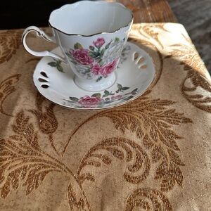Pacifica Teaware Floral Teacup and Saucer Set